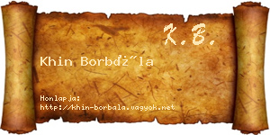 Khin Borbála névjegykártya